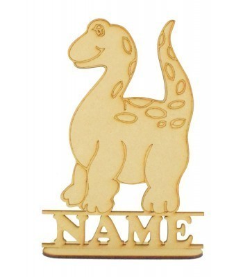 Laser Cut Personalised Dinosaur Shape on a Stand